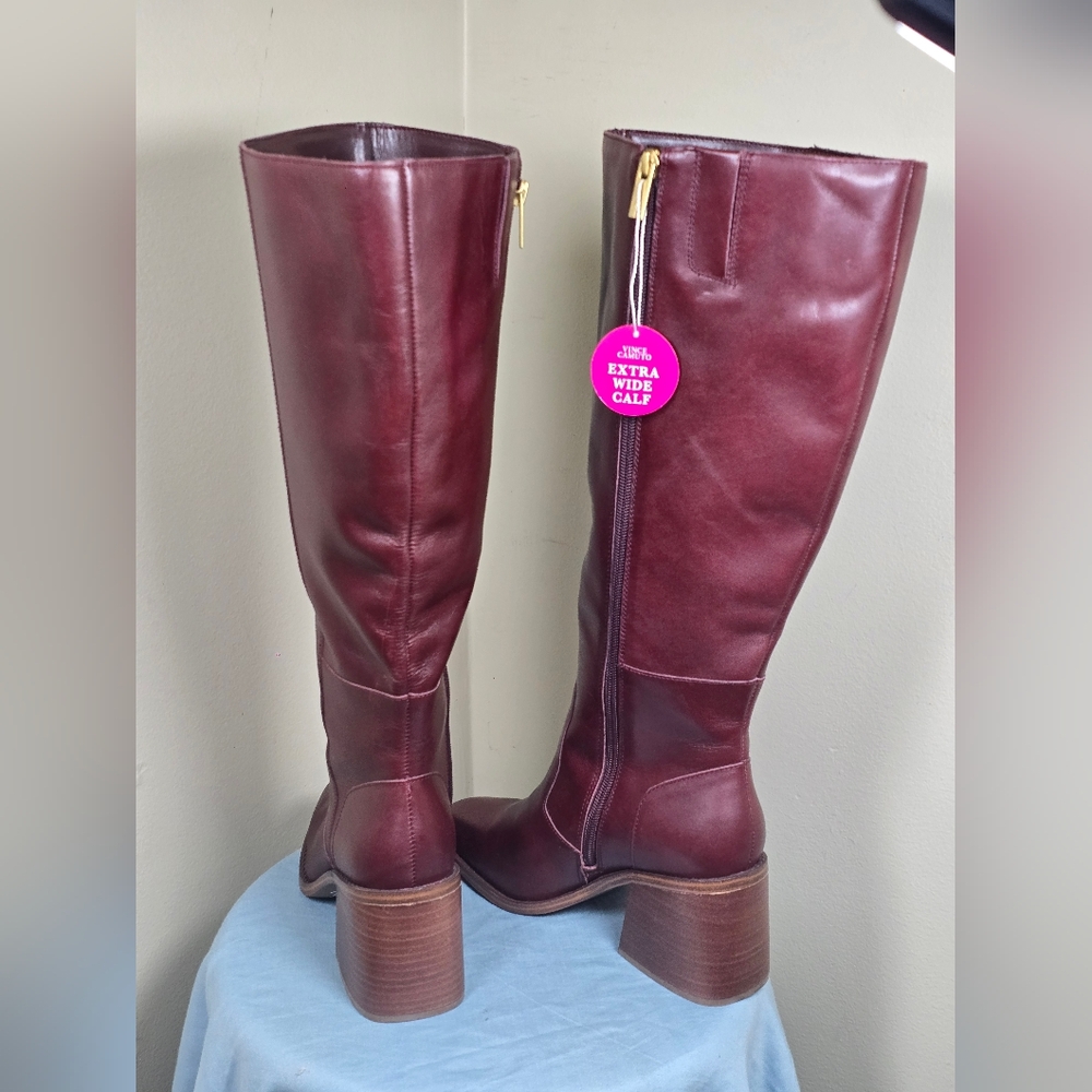 Vince Camuto Burgundy Over the Knee Boots Size 7 W NWOT. - Picture 4 of 13